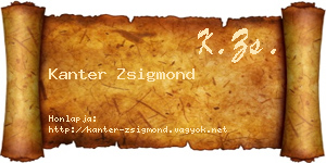 Kanter Zsigmond névjegykártya